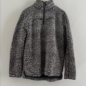 Thread & Supply Gray Sherpa Half-Zip Pullover Sweater